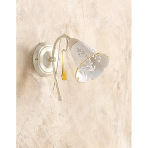 B-Ware Ceramiche Wandleuchte Wandlampe Borso 2208.A Beige Weiß Kupfer E14 Led Leuchte