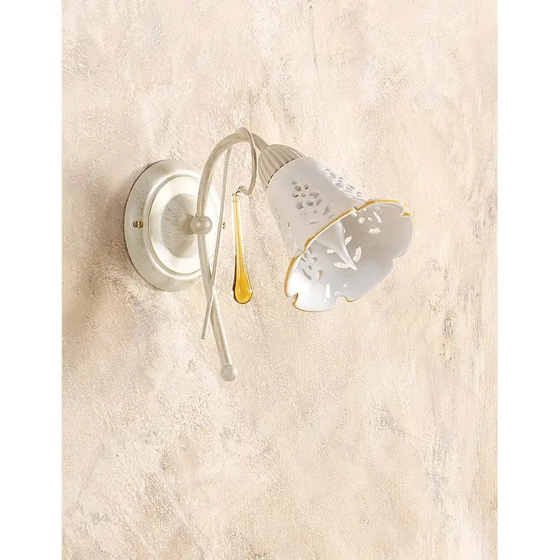 B-Ware Ceramiche Wandleuchte Wandlampe Borso 2208.A Beige Weiß Kupfer E14 Led Leuchte - 2013078