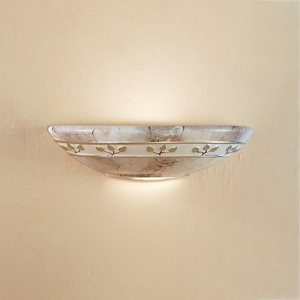 Ceramiche Wandleuchte Wandlampe FOGLIE MARMO MARRON Keramik braun beige - 2013106