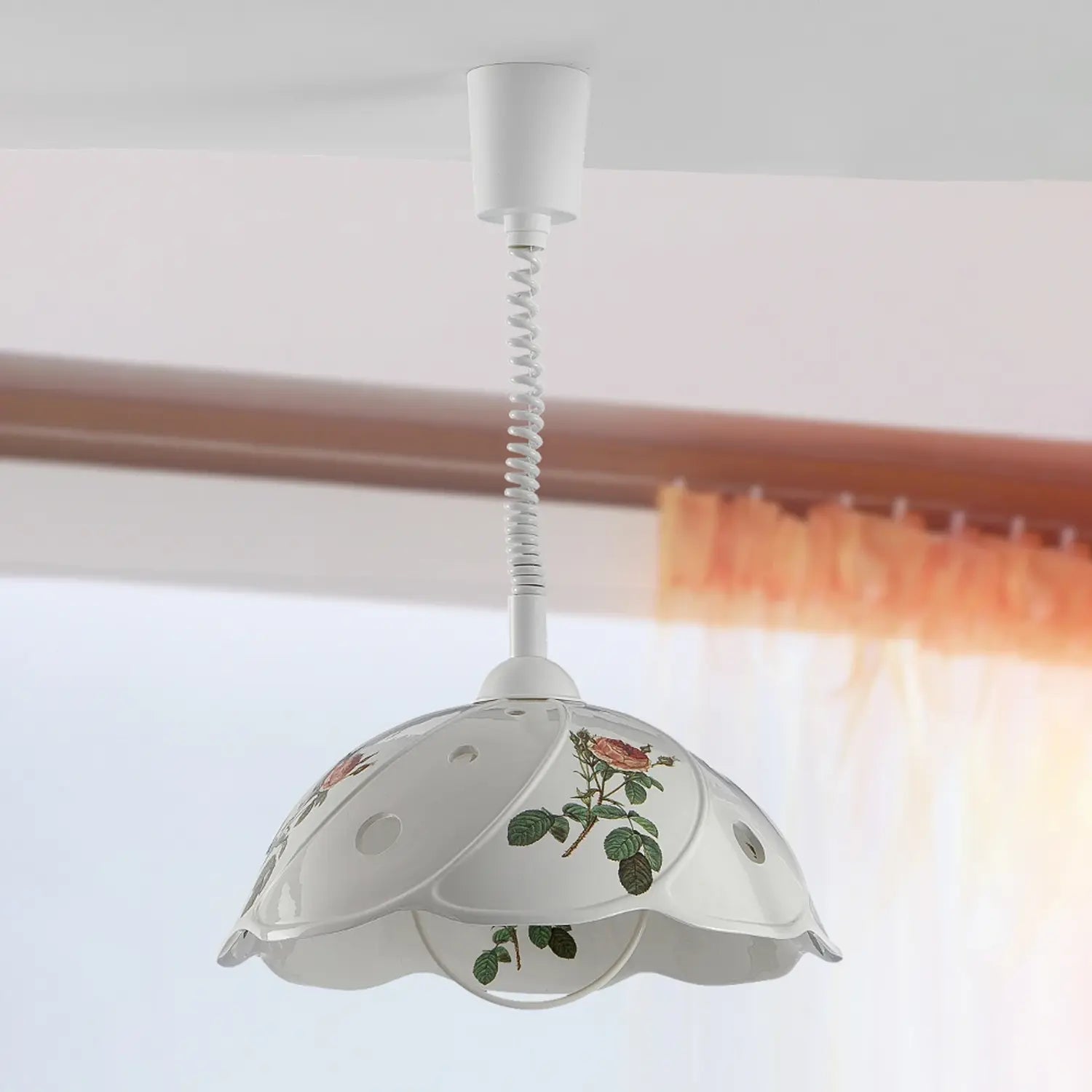 B-Ware Ceramiche Hängeleuchte Pendelleuchte Rosa Zugpendel Weiß Rosa ø 40 Cm Keramik - 2013111