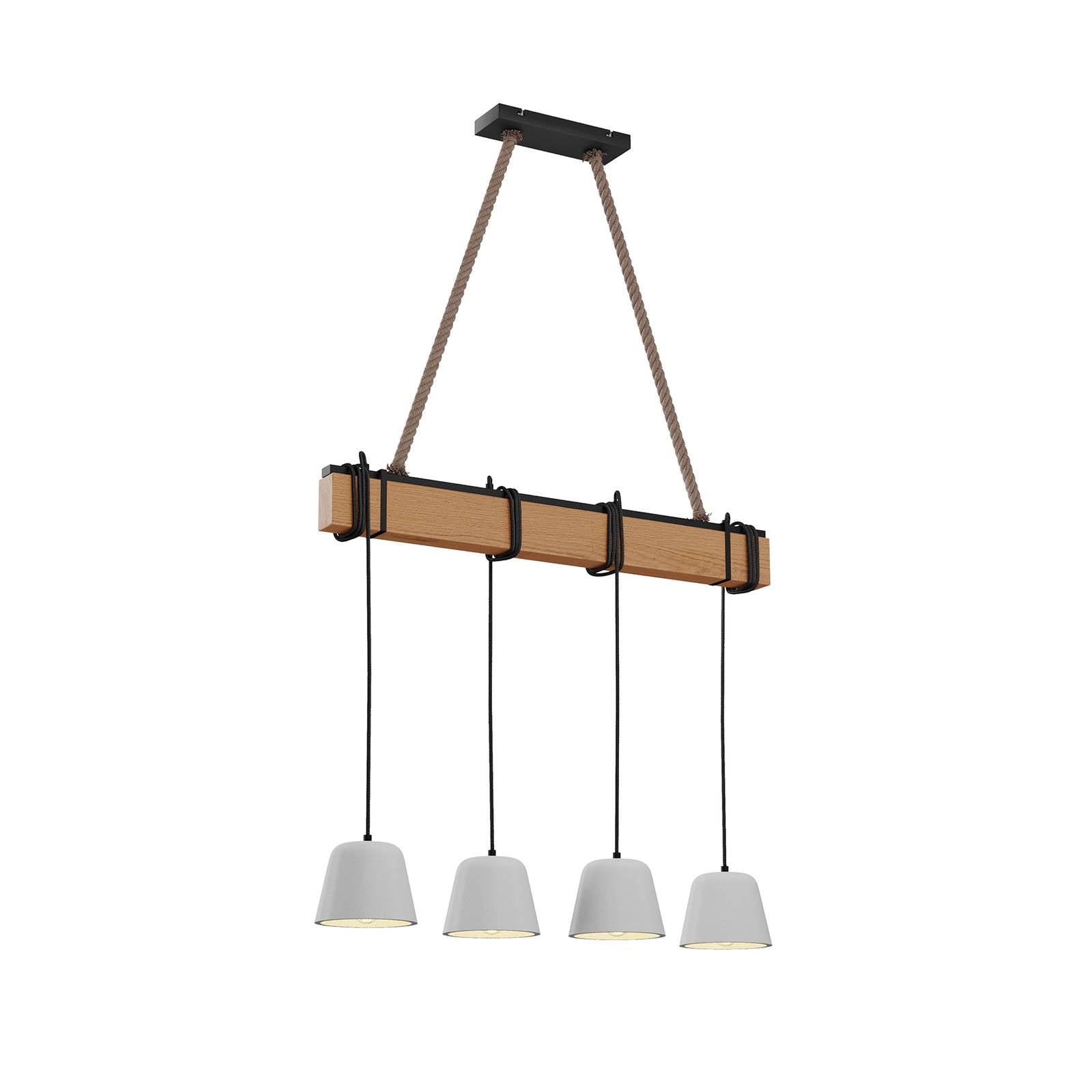 Lucande Hängeleuchte Pendelleuchte Holzlampe E14 schwarz eiche - 4251096569995