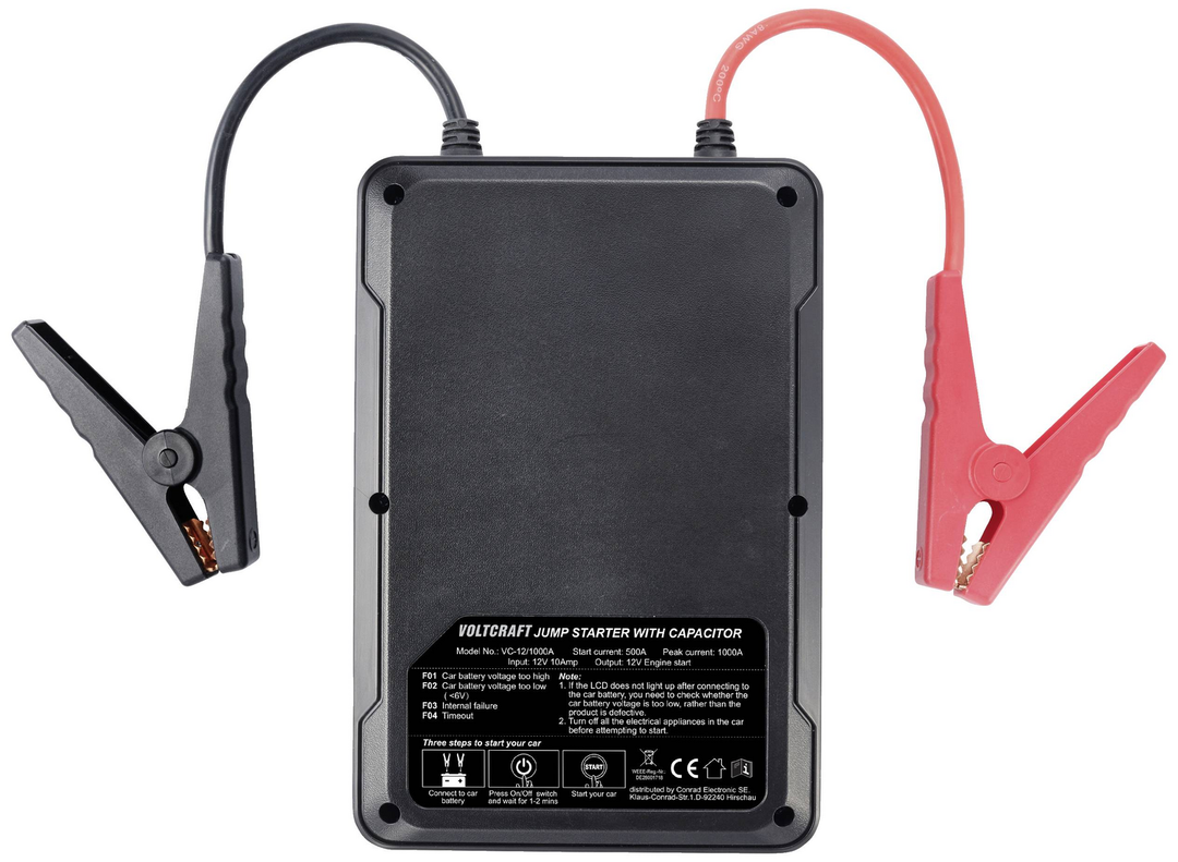 VOLTCRAFT Schnellstartsystem VC-12/1000A VC-13998130 12V=500A KondensatorTechnik
