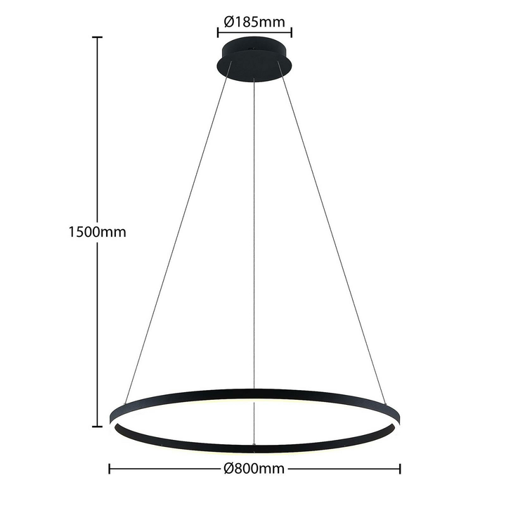 Arcchio Albiona LED-Hängeleuchte Hängeleuchte Lampe Ø 80 cm 46,8 W schwarz w119