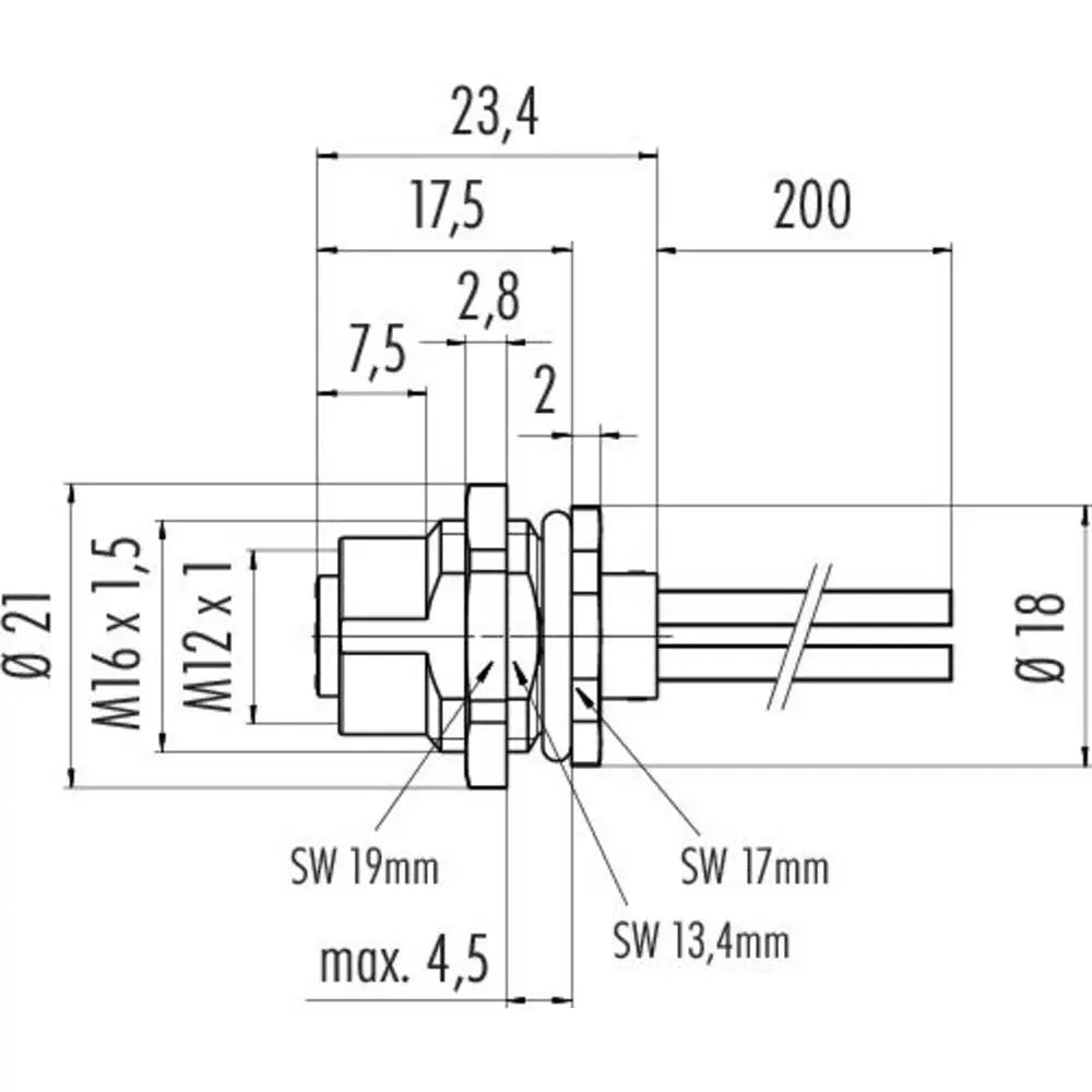 B-Ware Binder Rundsteckverbinder Buchse Stecker 4 Pol Serie 813 Gehäusemontage 1 Stück - 2050010634519