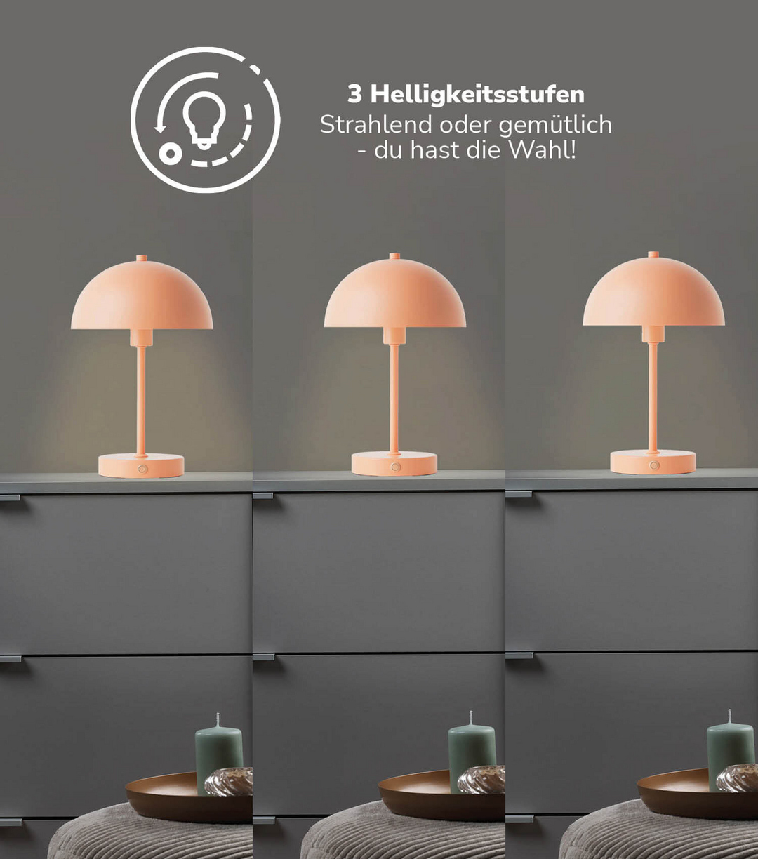 Mokebo  'Der Leuchtturm' Leuchte Nachttischlampe Tischlampe Pfirsich Usb Led  B-Ware