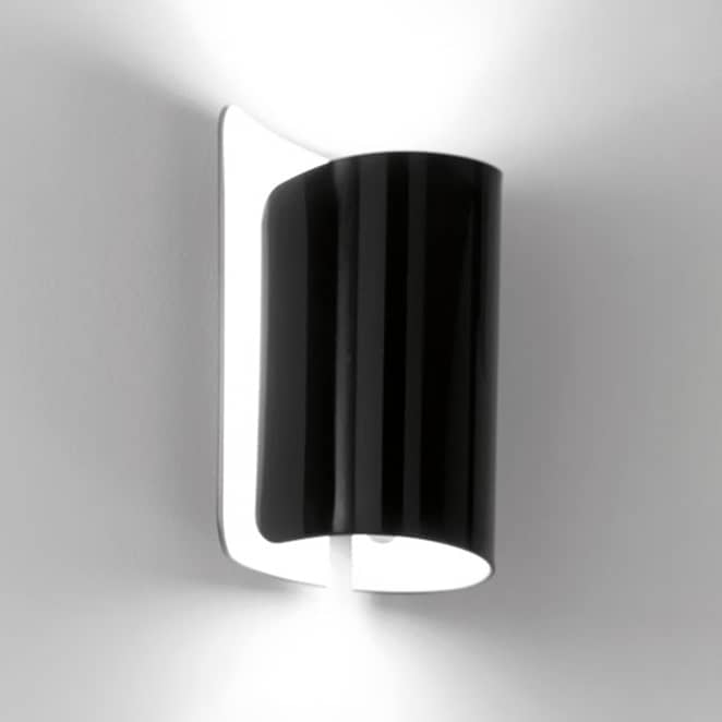 Selène Wandleuchte Papiro Wandlampe Wandlicht Leuchte Lampe E27 Schwarz Glänzend B-Ware - 8023761108114