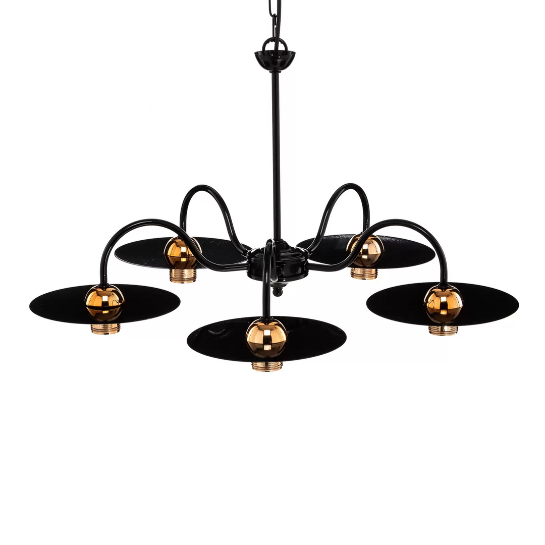 Hängeleuchte Yorik Fünfflammig Schwarz/Kupfer Hängelampe Lampe Leuchte Licht E27 B-Ware - 5907687431484
