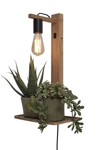 Good & Mojo Flores Wandleuchte Wandlampe Leuchte Lampe Licht Mit Ablage Natur B-Ware - 8716248089135