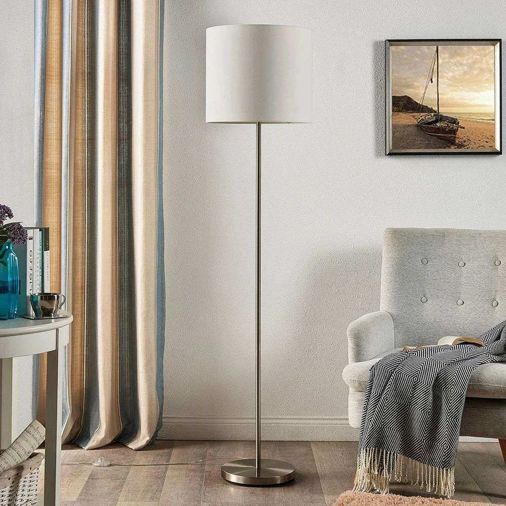 Lampadaire Lindby Parsa de seconde catégorie, éclairage LED, culot E27, 1 ampoule