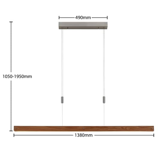 Lindby Alimara LED-Holz-Hängeleuchte Wohnzimmerleuchte Pendelleuchte Deckenlampe