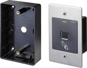 B-Ware Sygonix Fingerprint RFID Zugangssystem Unterputz IP66 12V 203g schwarz 70x115mm
