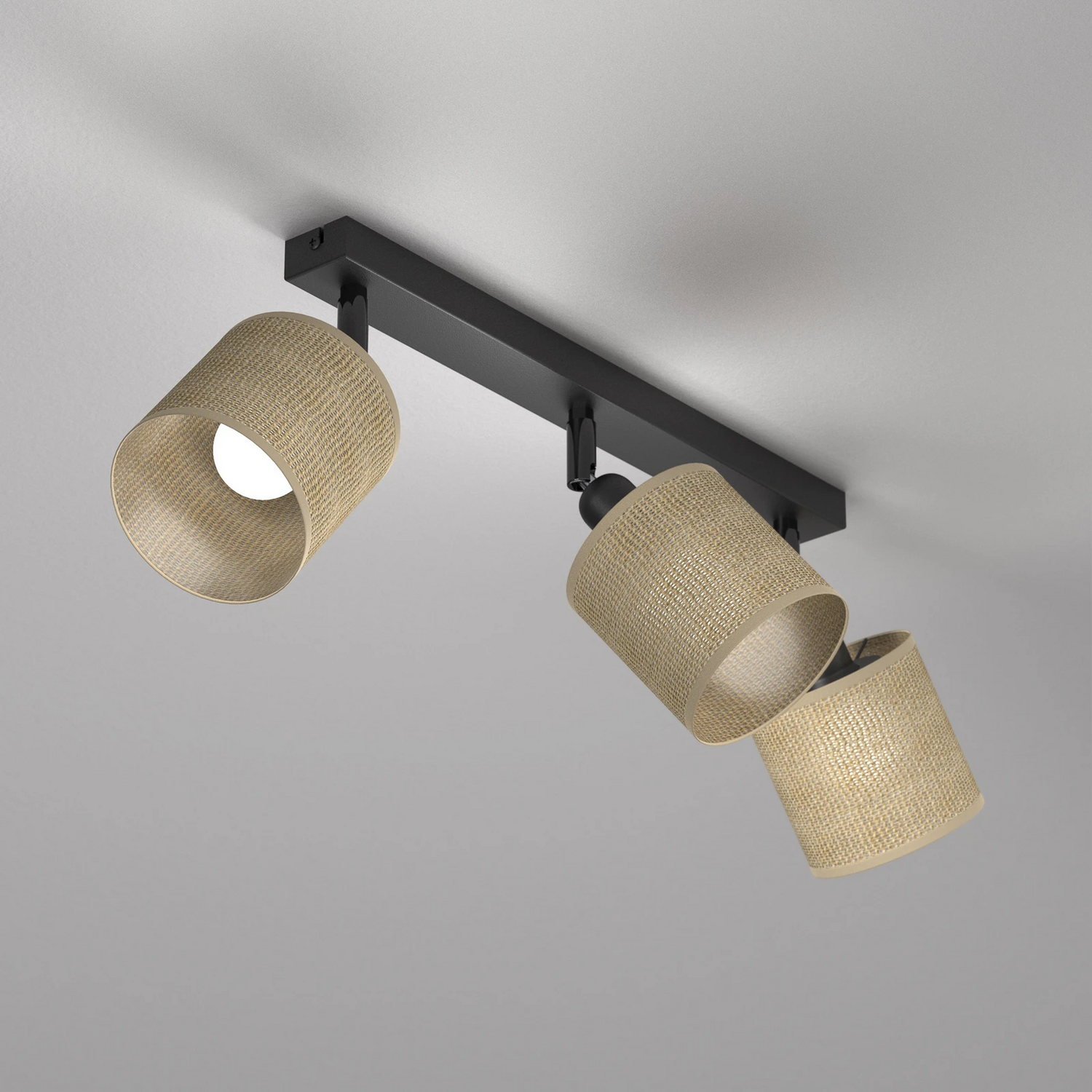 Deckenlampe Adeline 3 Flammig Jute Länge 34 Cm Deckenleuchte Lampe Leuchte Spot B-Ware - 5907565997538