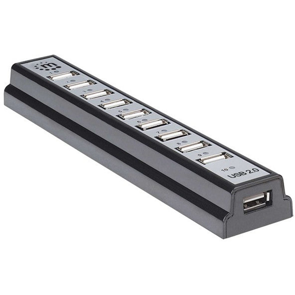 Manhattan 161572 10-Port Hi-Speed USB 2.0 Desktop Hub - 766623161572