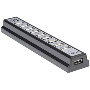 B-Ware Manhattan 161572 10-Port Hi-Speed USB 2.0 Desktop Hub