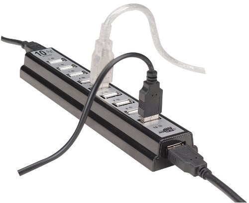 Manhattan 161572 10-Port Hi-Speed USB 2.0 Desktop Hub - 766623161572