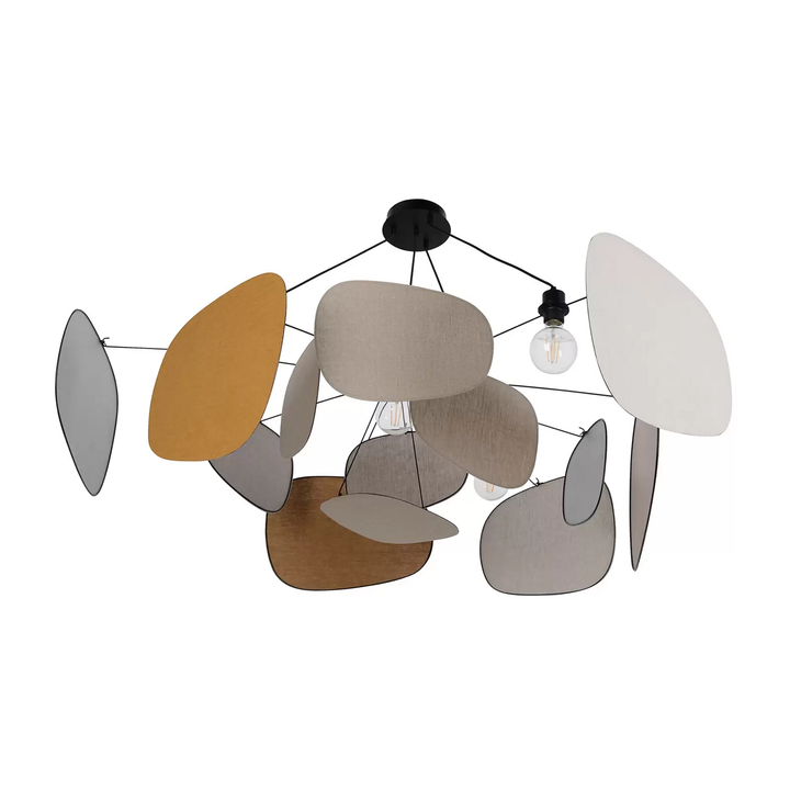 MARKET SET Screen 70's Hängelampe Hängeleuchte Deckenlampe E27 Leinen 4-flammig