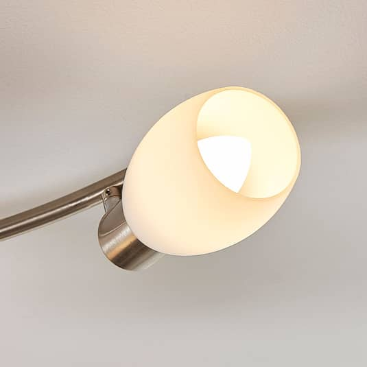 Lindby Arda LED-Strahler Glas nickel 4-fl. 70 cm Deckenstrahler Deckenlampe E14