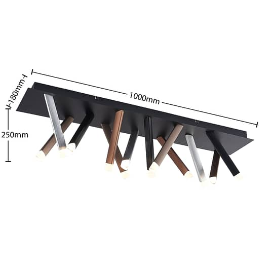 B-Ware Lucande Deckenleuchte Lampe Led Deckenlampe Schwarz Aluminium Dimmbar Stoika 264