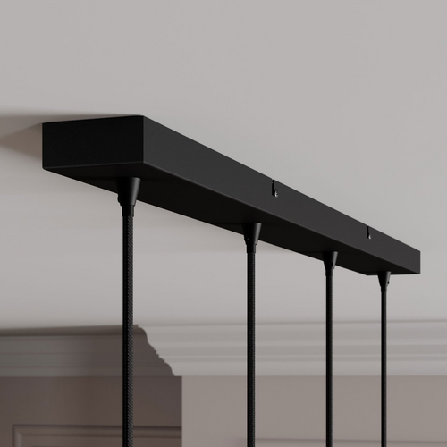 B-Ware Lindby Kourtney Hängeleuchte Hängeleuchte Glasschirm 4 Fl. E27 Schwarz Rauchgrau