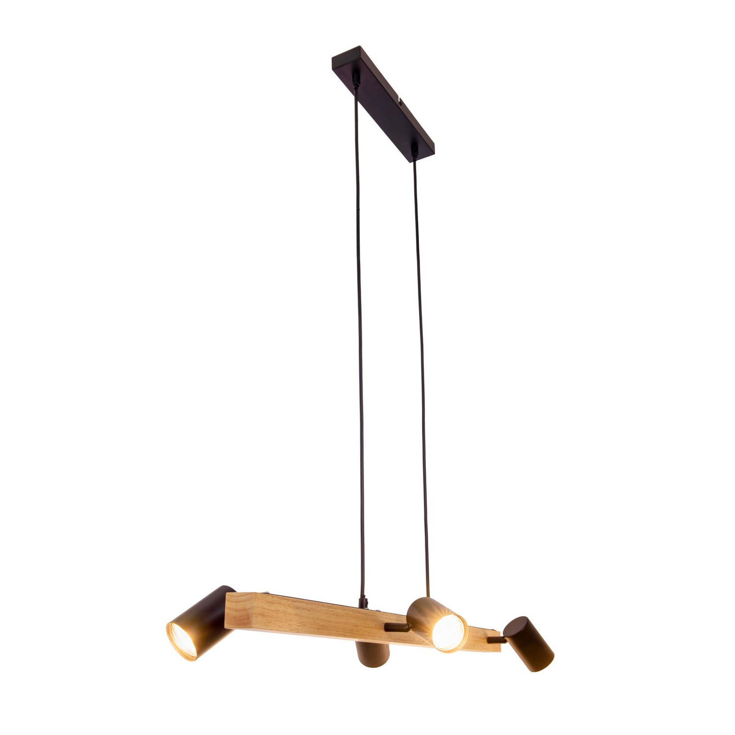 Näve Hängelampe Frida Mit Vier Spots Schwarz Holz Hell Deckenlampe Lampe Leuchte B-Ware - 4003222887646