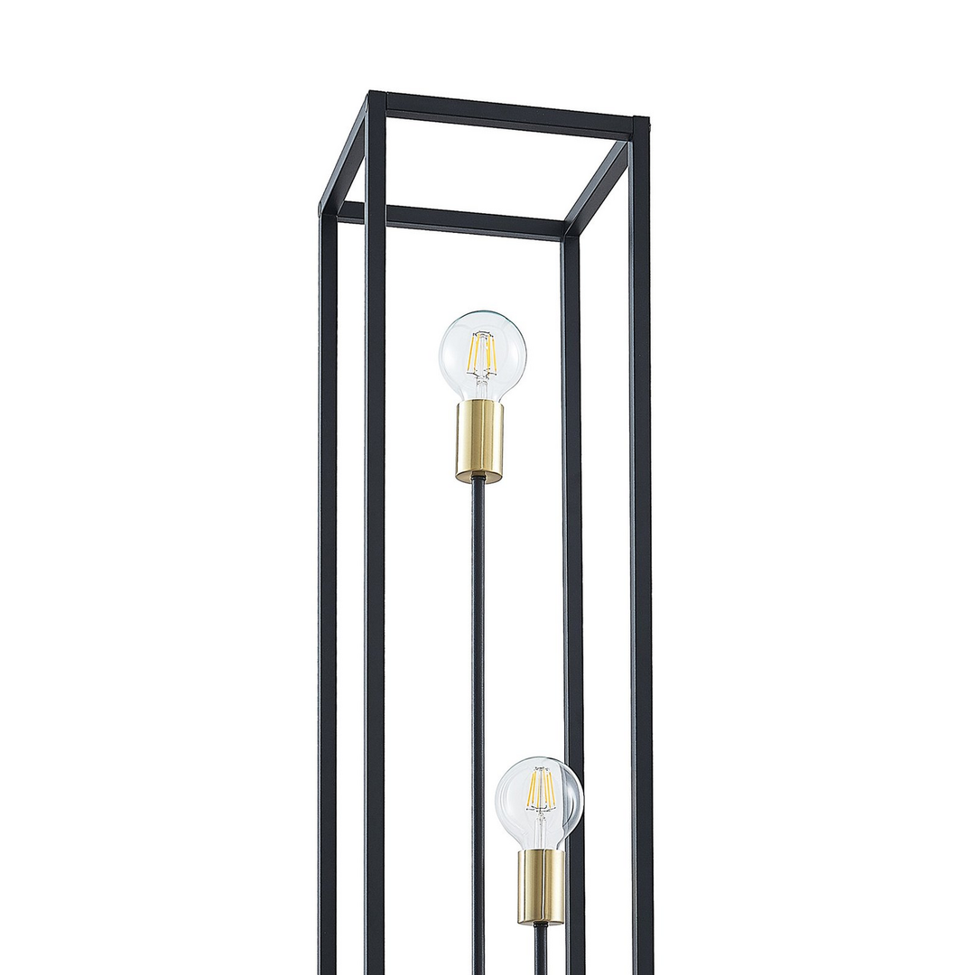 Lindby Tiliane Käfig Stehlampe Stehleuchte Lampe Leuchte 3 Flammig E27 Schwarz B-Ware - 4251911708653