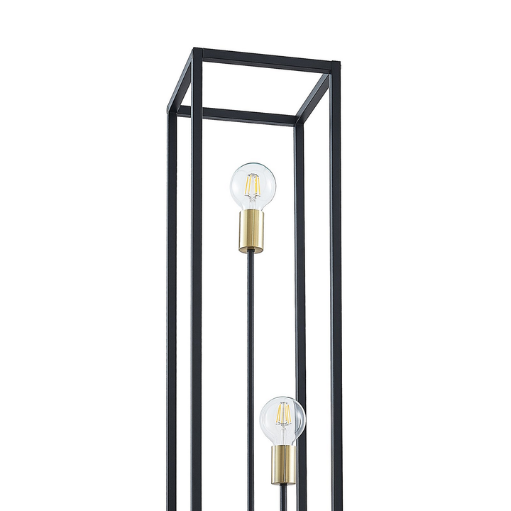 Lindby Tiliane Käfig Stehlampe Stehleuchte Lampe Leuchte 3 Flammig E27 Schwarz B-Ware - 4251911708653