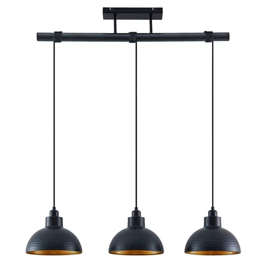 Lindby Zelotta Pendelleuchte 3-fl. schwarz Pendellampe Deckenlampe Deckenlicht