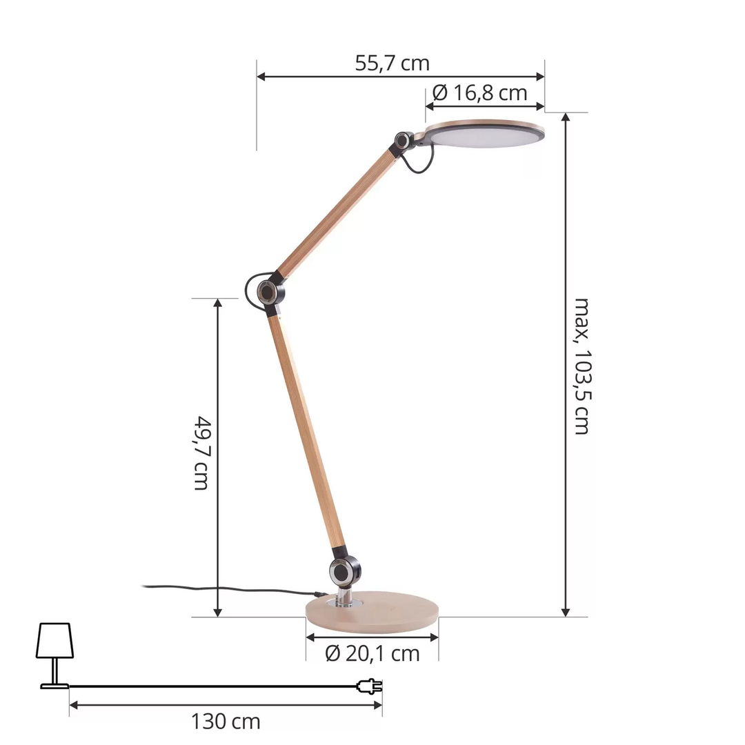 Lindby Nyxaris LED-Tischleuchte Tischlampe Tischlicht Leuchte Lampe LED CCT gold