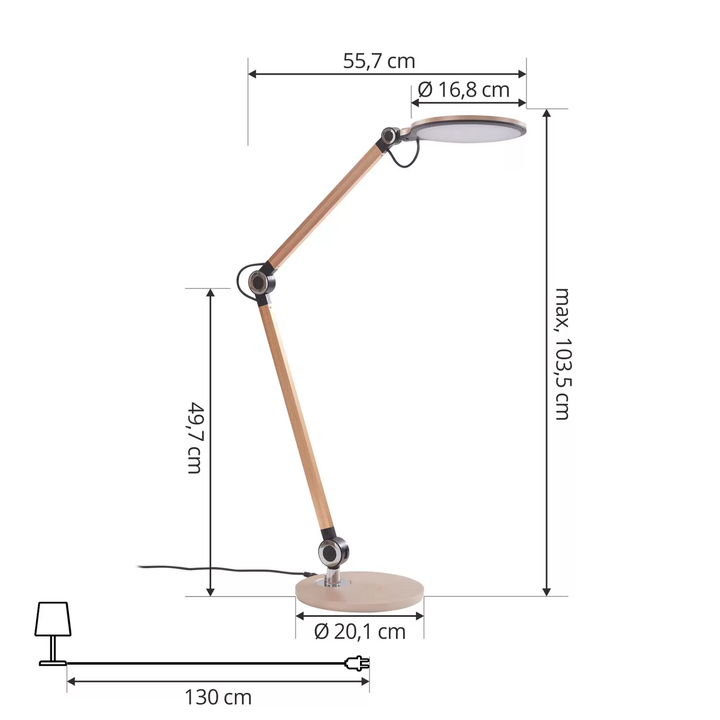 Lindby Nyxaris LED-Tischleuchte Tischlampe Tischlicht Leuchte Lampe LED CCT gold