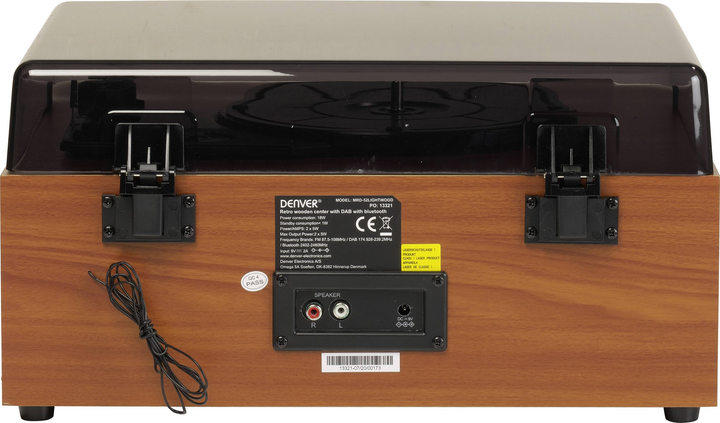 Denver MRD-52LIGHTWOOD Plattenspieler Direktantrieb Retro Musiksystem Hellbraun