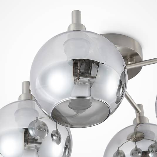 Suspension Lindby Brendan, luminaire, nickel, 4 lumières, E14