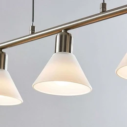 Suspension Lindby Delira, 3 lumières, douille E14, verre, produit de seconde main 