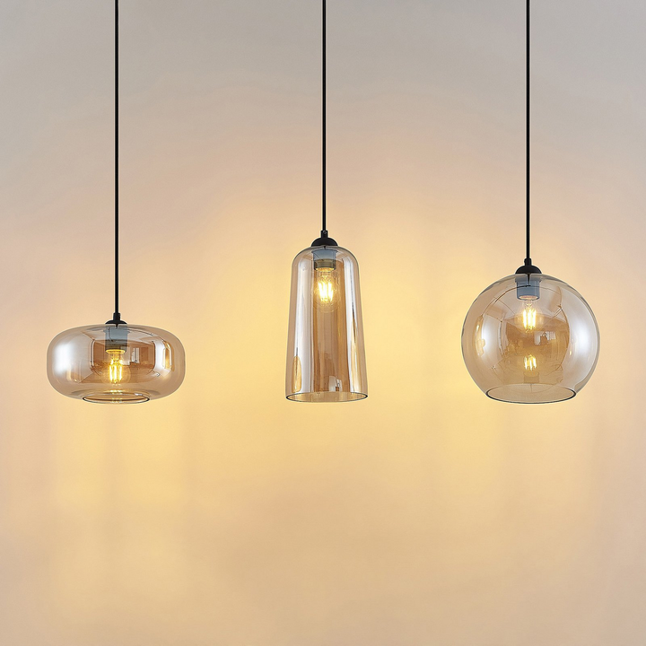 Lucande Wilja Hängeleuchte Hängeleuchte Lampe Leuchte E27 Dreiflammig Amber679 B-Ware