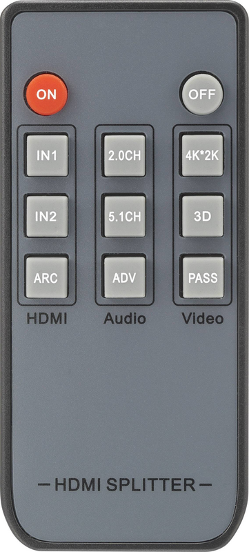 speaka-professional 4 Port HDMI-Splitter mit Fernbedienung Audio-Port 3840x2160