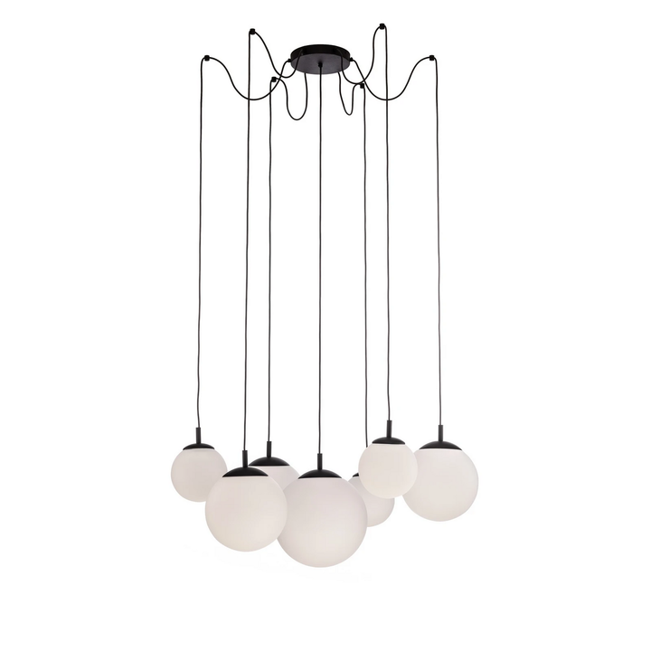 Hängeleuchte Esme Opalglas siebenflammig dezentral Deckenlampe Deckenleuchte