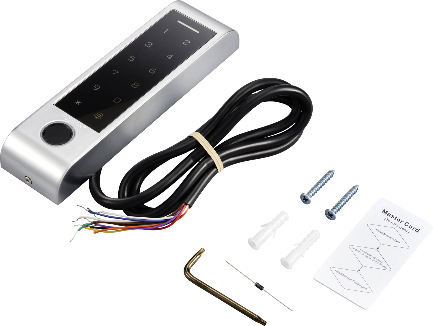 Système de contrôle d'accès par empreinte digitale/RFID Sygonix SY 6121662 (produit de seconde main) - Verrou de sécurité à code