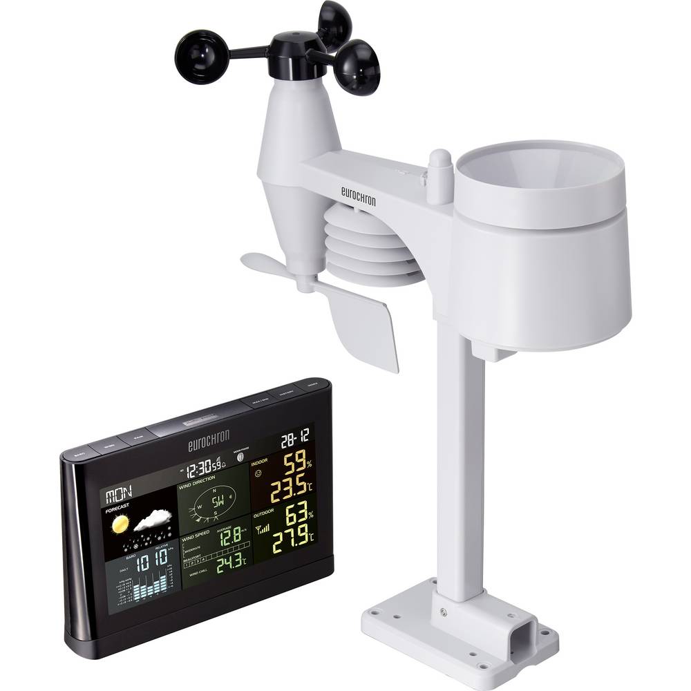 Eurochron Funk-Wetterstation Vorhersage 12-24 Stunden Schwarz digital 150m - 4064161001418