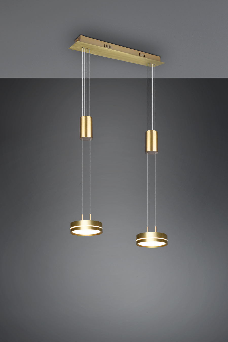 Trio Led Pendelleuchte Hängeleuchte Franklin 326510208 2 Flammig 3000 K Messing B-Ware - 23591714