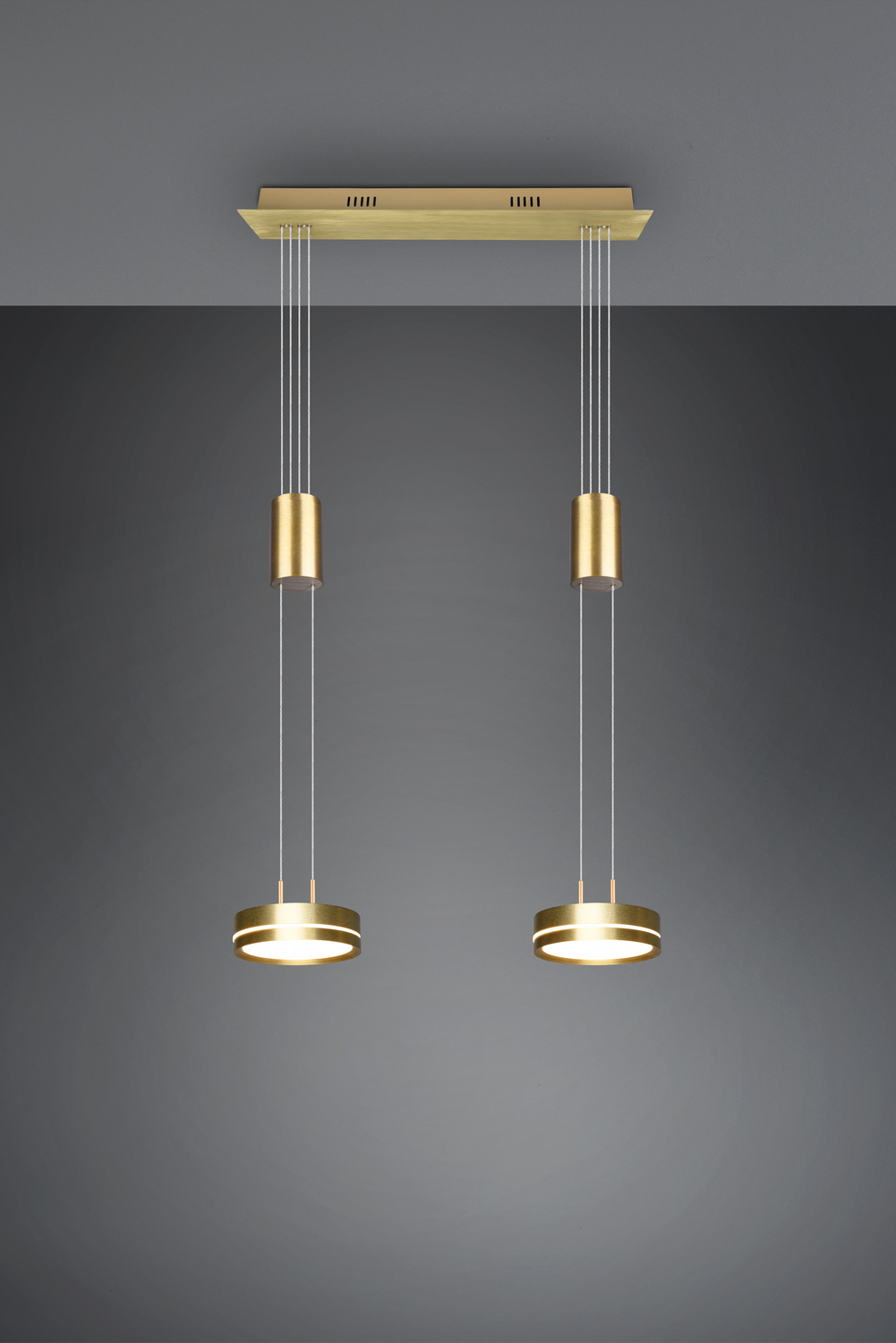 B-Ware Trio Led Pendelleuchte Hängeleuchte Franklin 326510208 2 Flammig 3000 K Messing