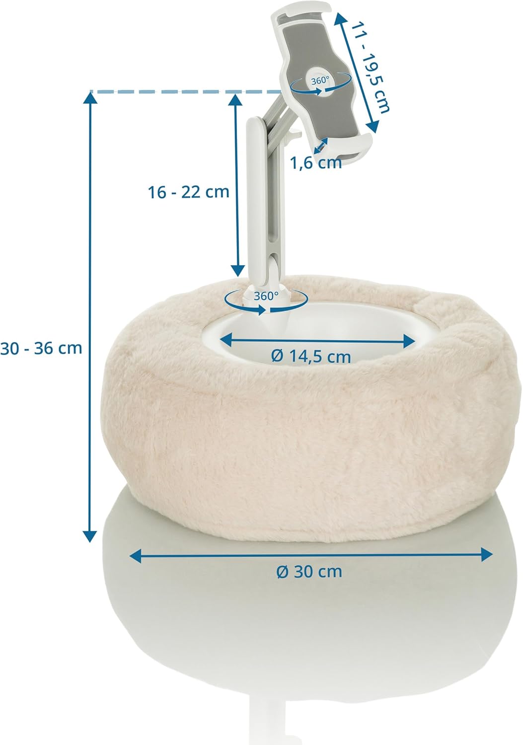hjh OFFICE Handy Tabletkissen COMFILAP II Stoff beige Halterung Tablet-Zubehör - 4064323036326