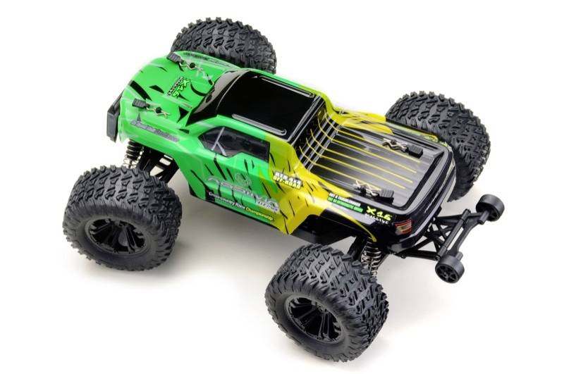 B-Ware Absima Mini Amt Gelb, Grün Brushed 1:16 Rc Modellauto Elektro Monstertruck Rt R 2