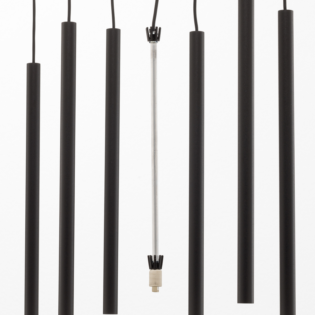 Hängeleuchte Hängeleuchte Lampe Leuchte Licht Laser Zehnflammig Schwarz Stahl B-Ware - 5903139892391