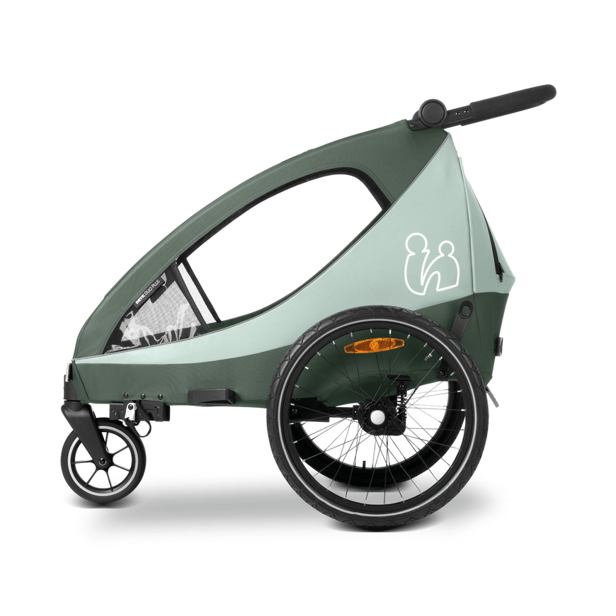 B-Ware Hauck Dryk Duo Plus Dark Green Kinderwagen Fahrradanhänger Anhänger Buggy