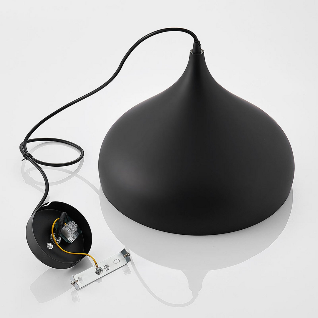 Lindby Aluminium Pendelleuchte Ritana Hängeleuchte Deckenlampe E27 Schwarz G80 B-Ware