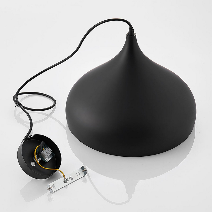 Lindby Aluminium Pendelleuchte Ritana Hängeleuchte Deckenlampe E27 Schwarz G80 B-Ware