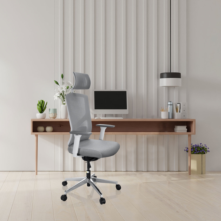hjh OFFICE Bürostuhl Drehstuhl Stuhl Stoff grau Armlehnen höhenverstellbar