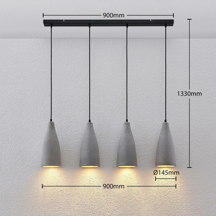 Lindby Beton Pendellampe Sanne Pendelleuchte Hängelampe Lampe Vierflammig E27284 B-Ware