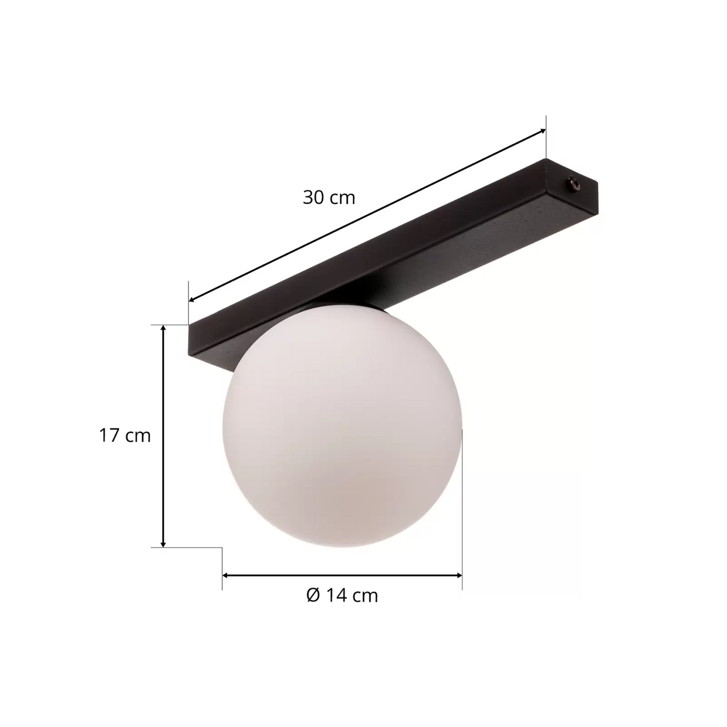 B-Ware Deckenlampe Fit Schwarz/Opal Einflammig Deckenleuchte Lampe Leuchte Spot Licht