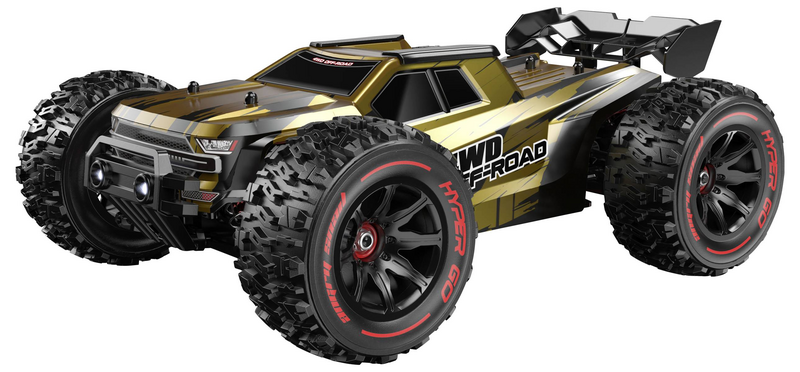 Voiture miniature radiocommandée Mjx Hyper Go Black Gold Brushless 1:14, modèle Truggy électrique (occasion).