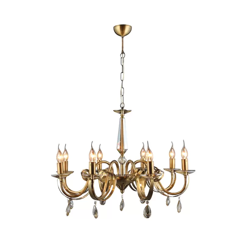Lucea Kronleuchter Castro Deckenlampe Deckenlicht Messing Antik 8 Flammig Lampe B-Ware - 10023850